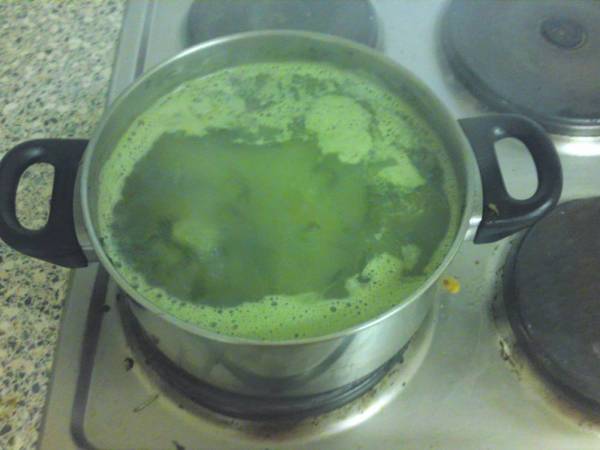 Cannabutter and simmering water