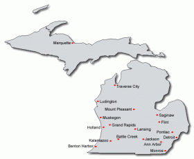 michigan cities, Source: http://www.pickrent.com/images/states/michigan-rentals.gif