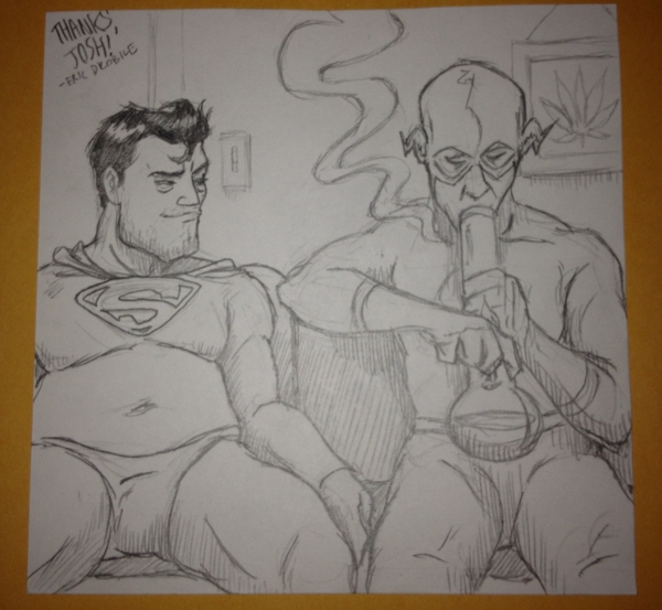 Superman Pipes and Bongs | Superman and Flash Smoking a Bong