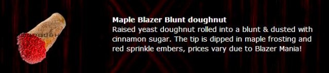 maple blazer - Weedist Destinations: Voodoo Doughnut, source: http://voodoodoughnut.com/doughnuts.php