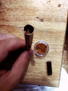 Easy to load wax to take for dabs on the go...