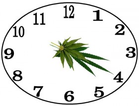 420 clock - marijuana tolerance breaks passing time, Source: http://www.freakyts.com/siteimages/420%20clock.jpg