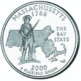 Massachusetts | source: http://www.coin-collecting-guide-for-beginners.com/massachusetts-state-quarter.html