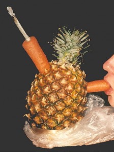 Tutle: Cannabis: The Undiscovered Miracles, Source: http://i0.wp.com/listverse.com/wp-content/uploads/2009/01/cannabis-pipe-made-from-carrots-and-pineapple-called-a-bong-being-smoked-anon.jpg