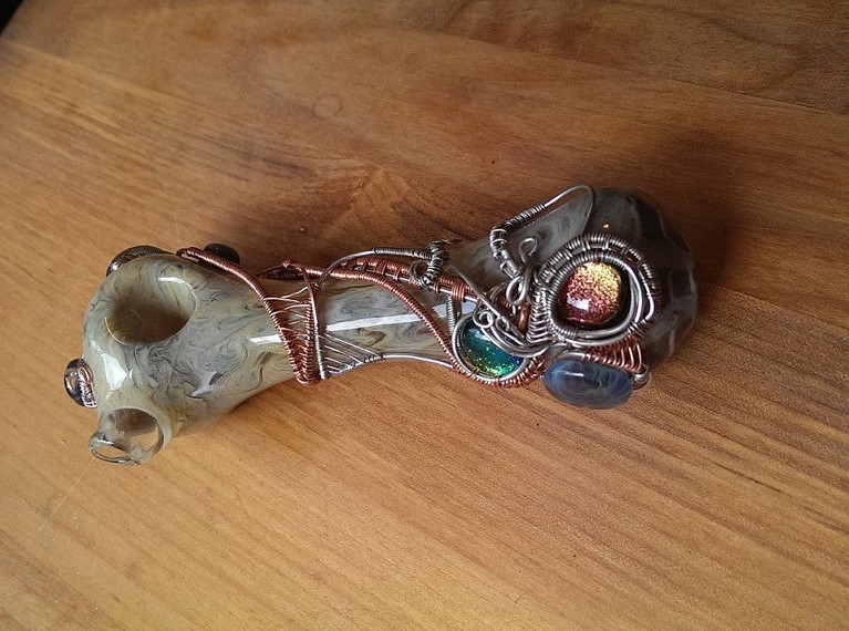 Piece of the Week | Wire Wrap Dichro Gem Pipe - Weedist