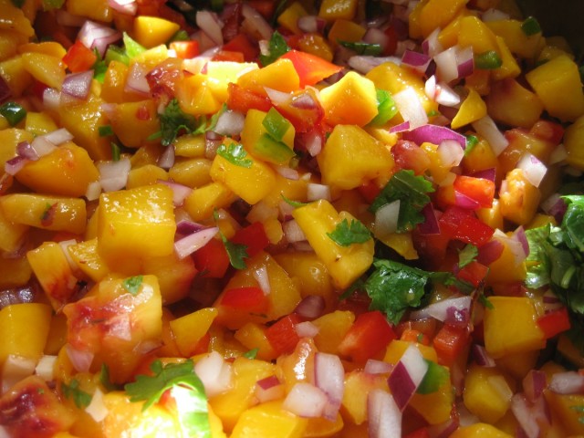 Great Edibles Recipes: Chunky Cannabis-Peach Salsa, Source: http://200birdies.wordpress.com/2010/09/06/zucchini-lemongrass-pancakes-with-fresh-peach-salsa/