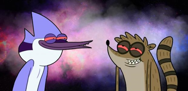 Great TV While High: Regular Show, Source: https://fbcdn-sphotos-g-a.akamaihd.net/hphotos-ak-xaf1/v/t1.0-9/393169_470791083000044_1036323845_n.jpg?oh=4b069bde1c882346fc8d86ce32450646&oe=54FDA8C9&__gda__=1429794840_4bb1a87eab13bee5da8745ac25a93a82