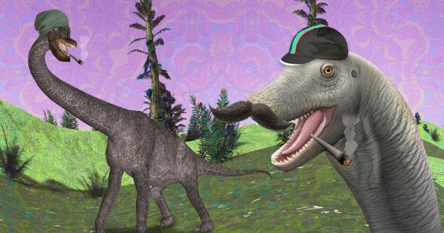 Dinosaurs Ate Magic Grass Before It Was Cool, Source: Created for Weedist by Marisa Velázquez Rivas