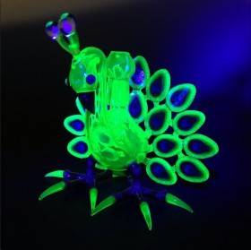 Piece of the Week | Black-Light Reactive Peacock Rig