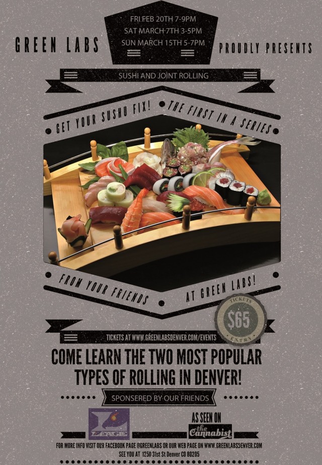 Weedist Destinations: Denver Green Labs Sushi Joint Rolling Class, Source: http://greenlabsdenver.com/wp-content/uploads/2014/06/GL-sushi-grey.jpg