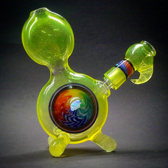 Instafire: 10mm Lemon Drop Heady Mini Tube, Source: https://instagram.com/foggymountainglass