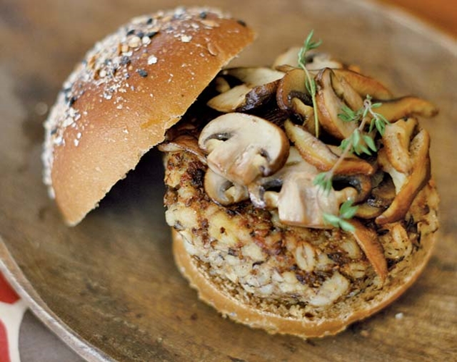 Great Edibles Recipes: Mushroom Burgers, Source: http://www.motherjones.com/files/imagecache/top-of-content-main/mushroom-barley-burgerwide.jpg