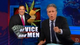 Jon Stewart Slams Gov Christie Over Marijuana Inconsistency
