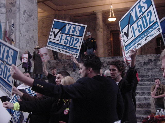I-502 Rick Steves Protest Mayhem