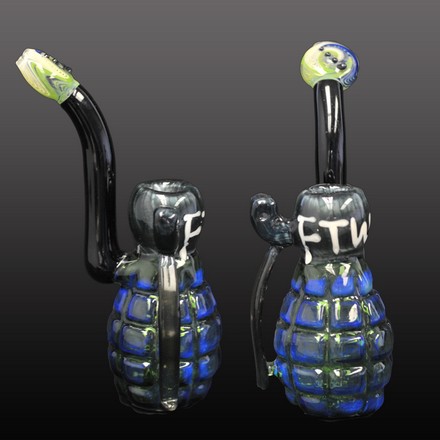 Blue Hand Grenade Hammer Pipe