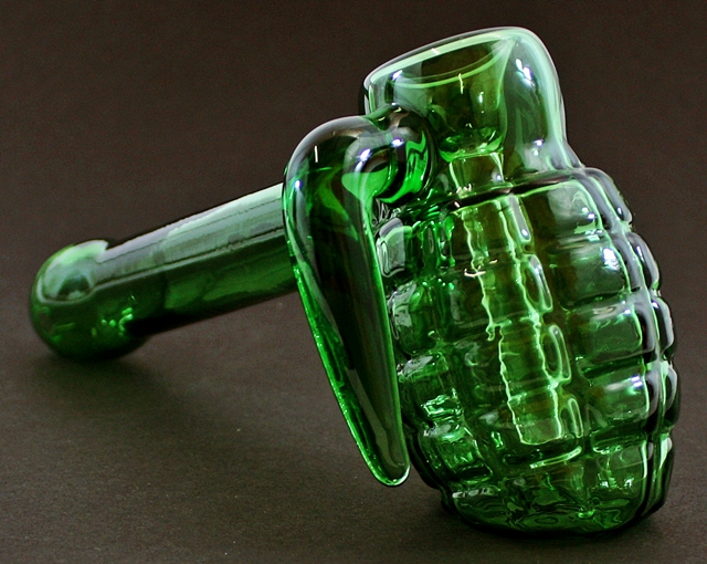 Green Hand Grenade Hammer Pipe