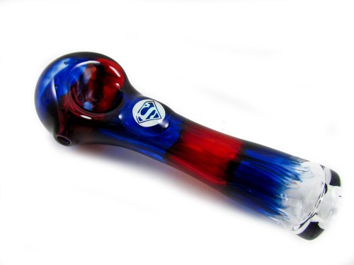 Superman Pipes and Bongs | Red White and Blue Superman Logo Spoon