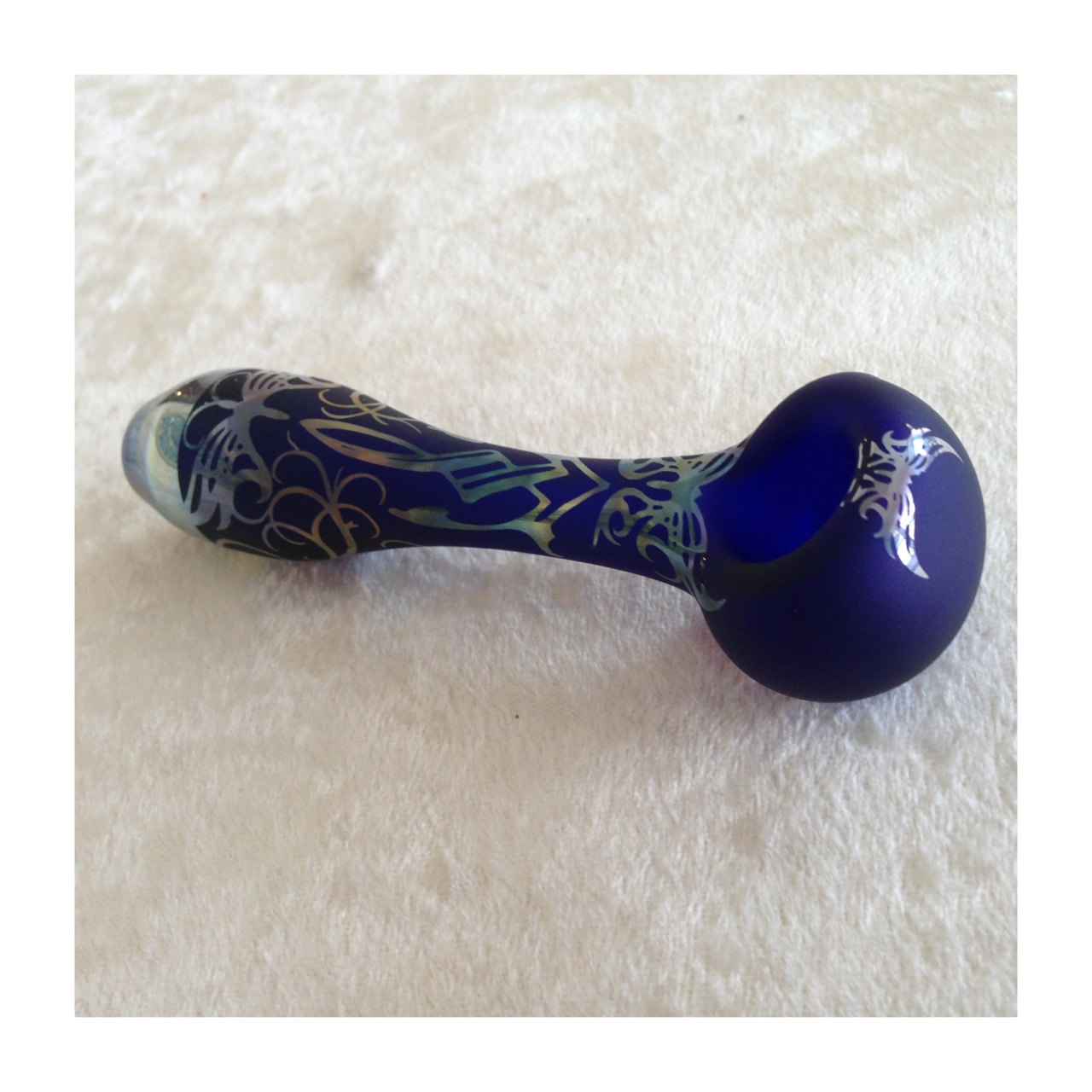Blue Butterfly Spoon Pipe