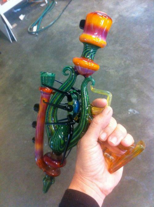 Ray Gun Bubbler Green + Orange