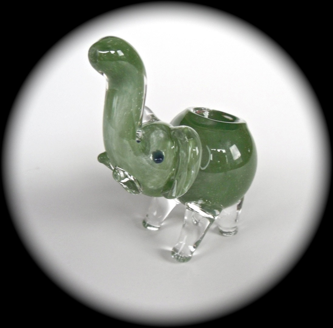Elephant Pipe - Green Frit