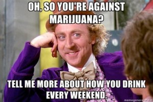 Title: Cannabis 101: Booze vs Grass, Source: http://noz-stradomus.com/wp-content/uploads/2013/04/against-marijuana.jpg?w=300