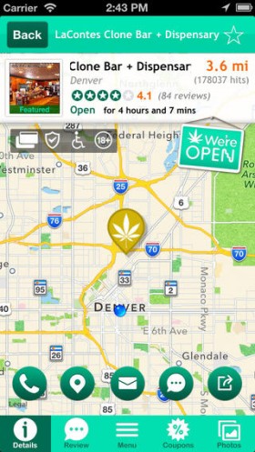 Markers in Weedmaps 
