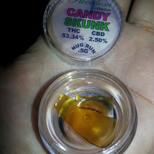 Instafire: Fweedom Candy Skunk Shatter BHO - Weedist, Source: @fweedom