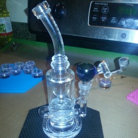 Instafire: Mothership Glass Klein Recycler w/ Quartz Honeybucket