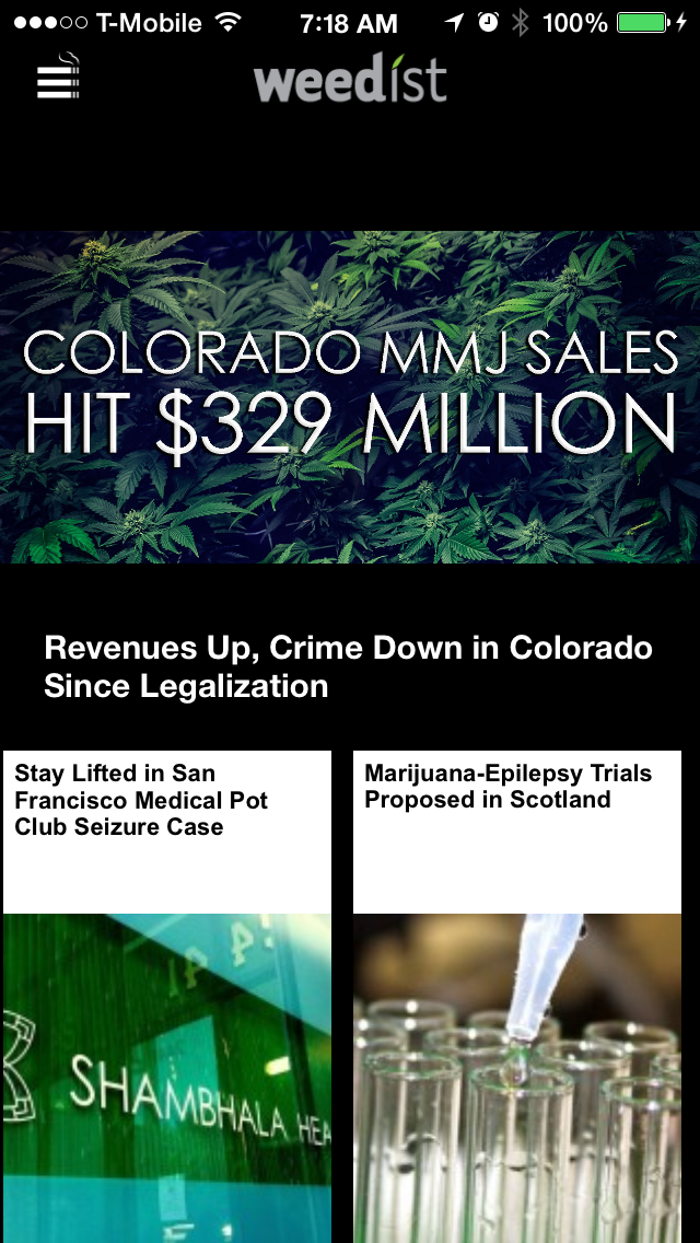 Weedist iOS App Home Page