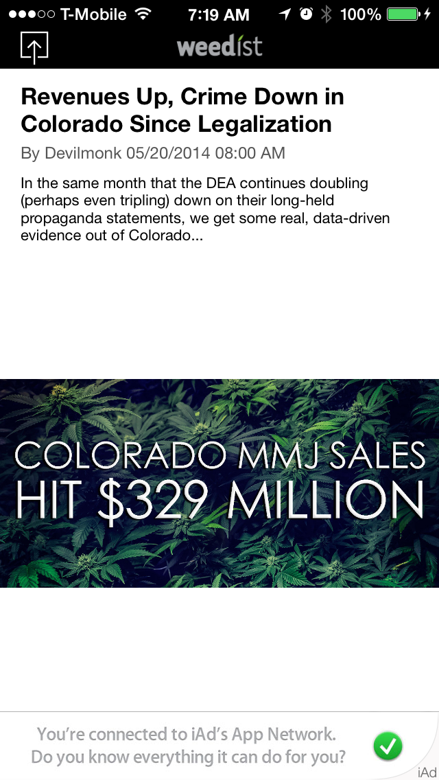 Weedist iOS App Article Preview