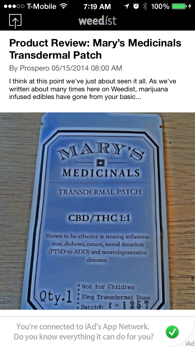 Weedist iOS App Article Preview