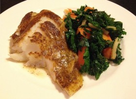 Healing Recipes: Fibromyalgia – Honey and Lemon Glazed Cannabis Cod With Sauteed Greens