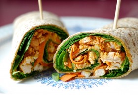 Great Edibles Recipes: Spicy Peanut Chicken Wraps