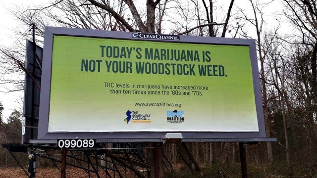 Billboards Touting the Dangers of Cannabis Pop Up in New Jersey, Source: Original photo from www.Weedist.com